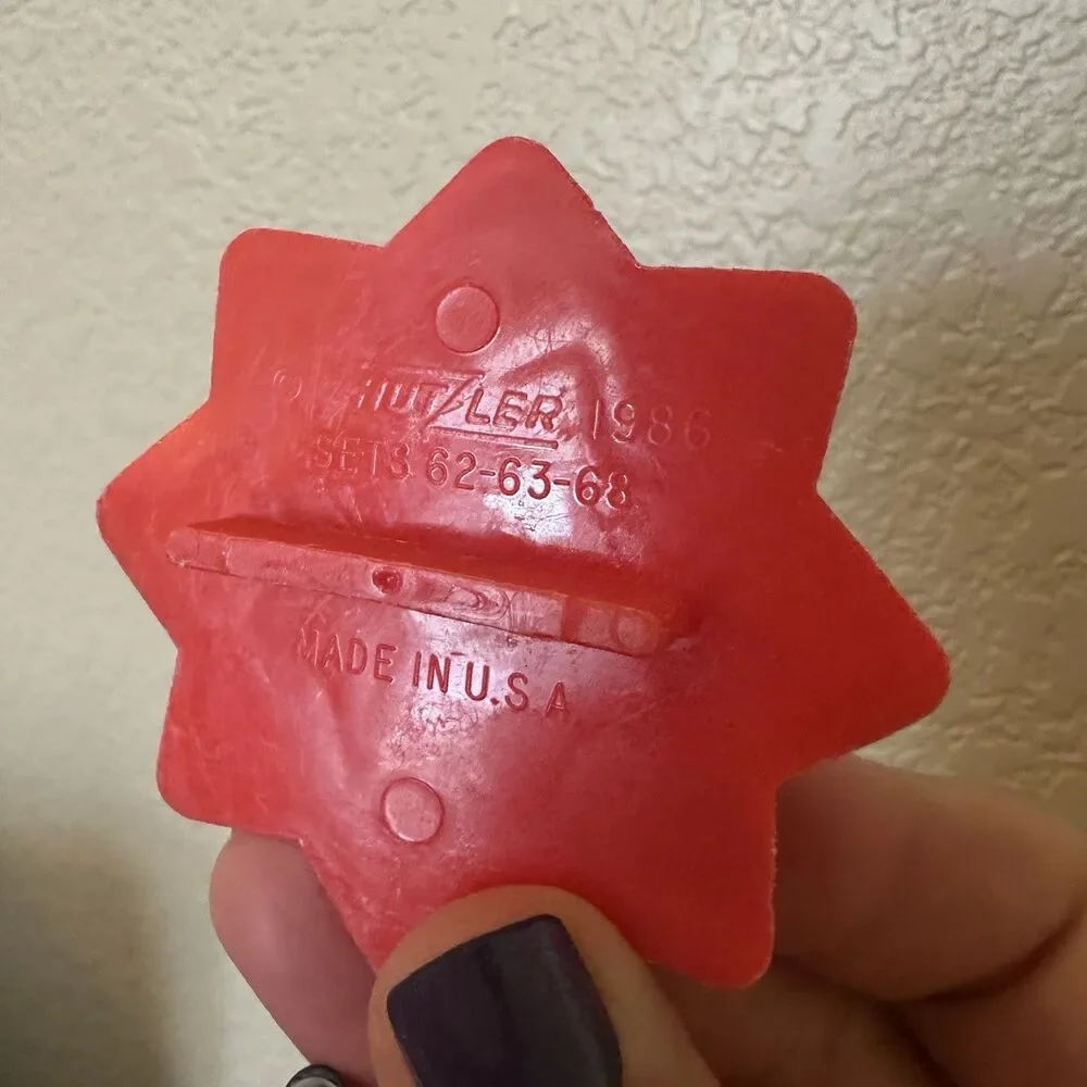 Hutzler Vintage Star Cookie‎ Cutter red plastic holiday cutout fondant